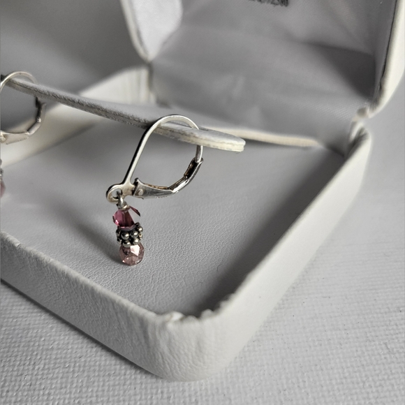 💮 Crystal Drop .925 Sterling Silver Earrings - Picture 2 of 9